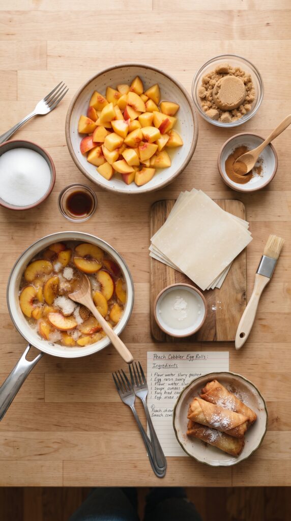 Peach Cobbler Egg Rolls Ingredients